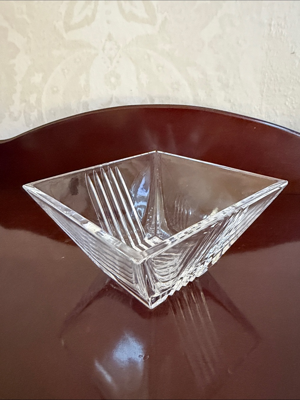 Tiffany & Co. Clear Crystal Square Serving Bowl